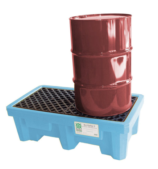 1212 P2 Fluorinated 2-Drum Ultra-Spill Pallet, 3000 lbs Capacity, 5 Year Warranty, Light Blue
