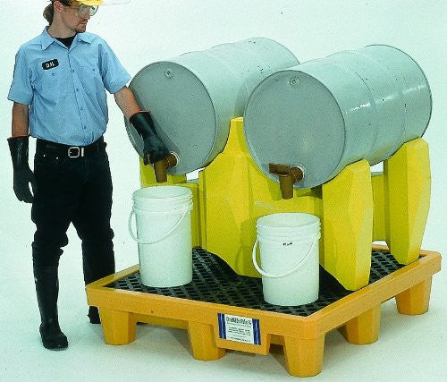 2383 Ultra Drum Rack Containment System Without Drain, 2-Drum (P2), 1500 lbs Load, Yellow