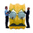 2381 Polyethylene 4-Drum Rack Containment System with Drain, 3000 lbs Capacity, 5 Year Warranty, Yellow