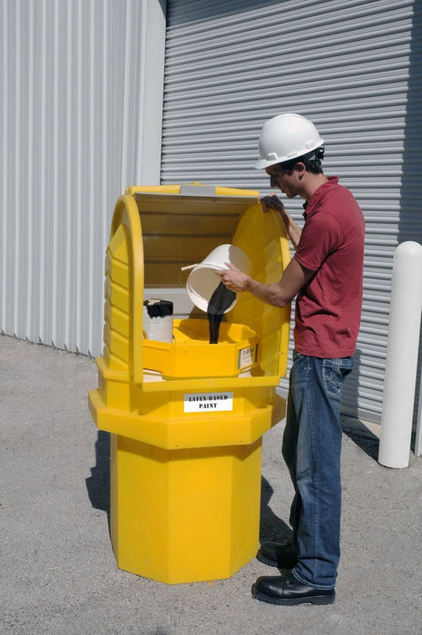 9670 Polyethylene Paint Waste Collection Center, 800 lbs Load Capacity, 36" Length x 36" Width x 66" Height