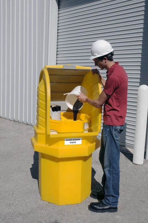 9670 Polyethylene Paint Waste Collection Center, 800 lbs Load Capacity, 36" Length x 36" Width x 66" Height