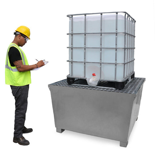 1184 Ultra IBC Steel Spill Containment Pallet, Grey