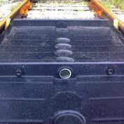 9566 Polyethylene Center Track Pan with Grates, 18 Gallons Capacity, 53-1/2" Length x 53-1/2" Width x 6" Height