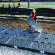 9596 Polyethylene 9' Railroad Spill Containment System, 2 Center and 4 Side Pan with Covers