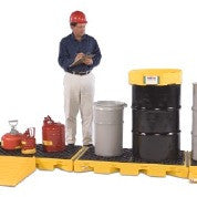 2334 Ultra InLine Spill Deck with 6-Drum, 9000 lbs Load Capacity, 5 Year Warranty, Yellow